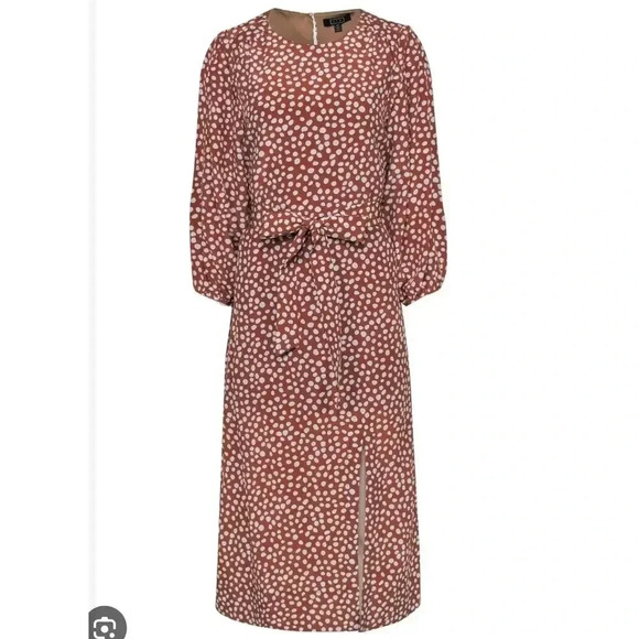 AYR Rust Polka Dot silk midi dress size XS - Picture 1 of 14
